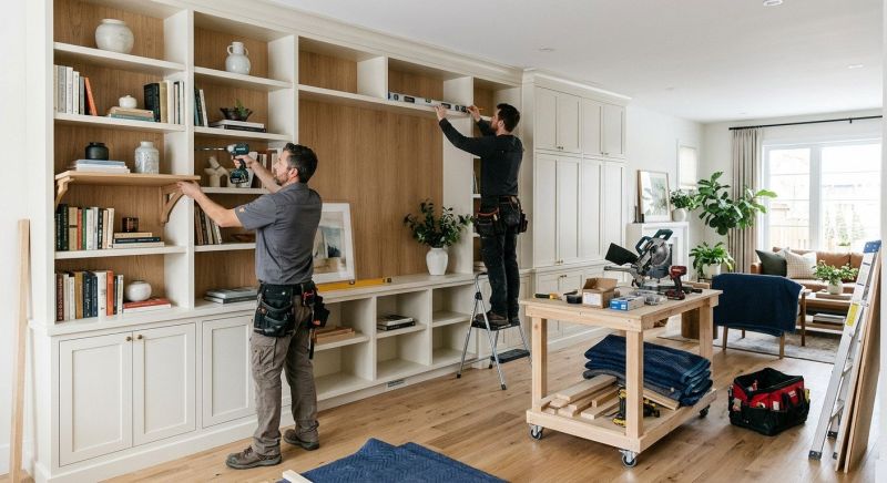 Custom Bookshelves Installation in Winston Salem, NC